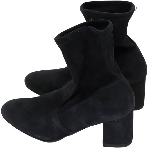 Stuart Weitzman Woman Yuliana Suede Ankle Boots Black Size 4 B - Picture 3 of 5